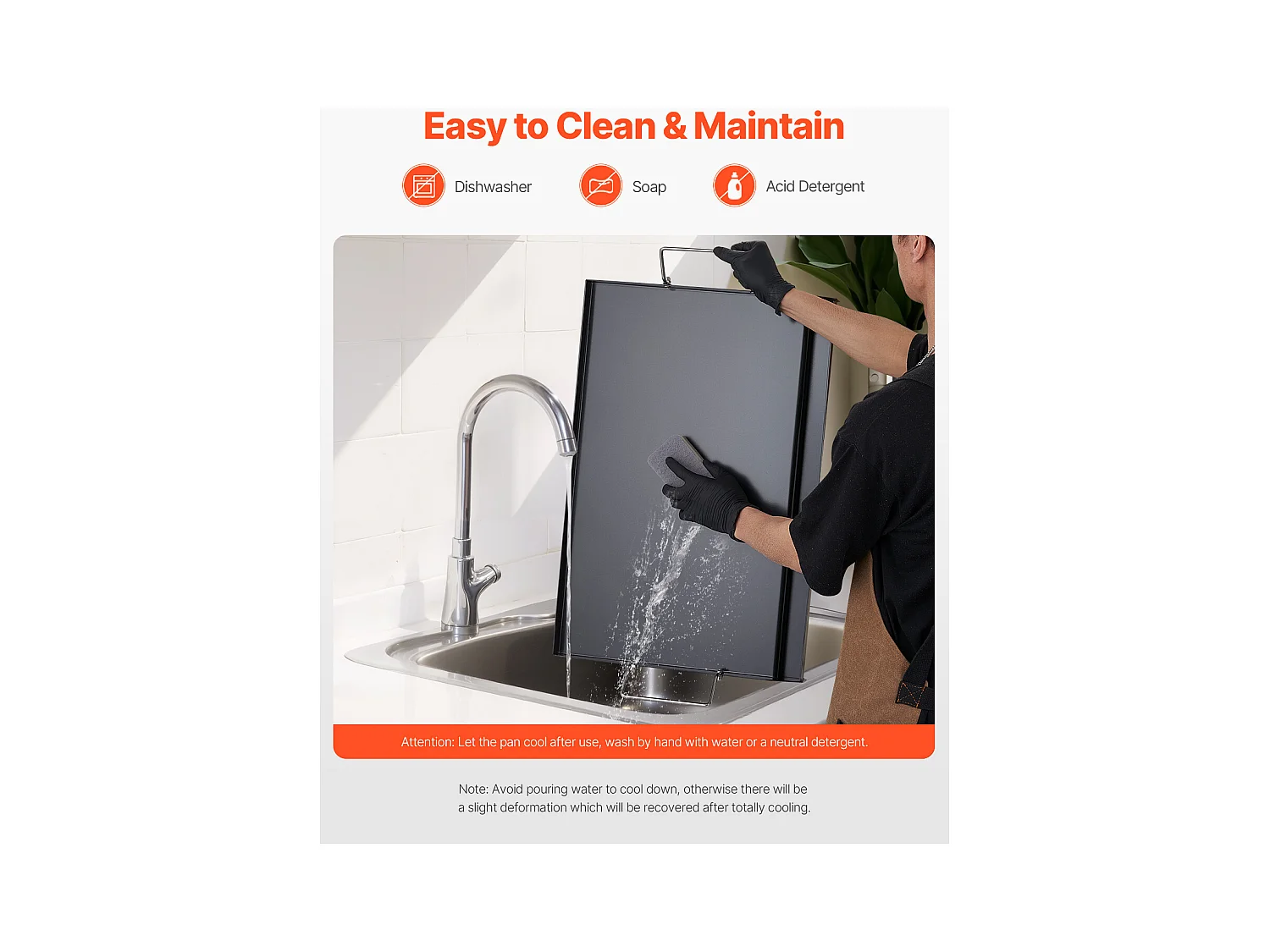 Plaque de Grill, SucceBuy Plaque de Cuisson en Acier au Carbone, 60.5 x 36 cm, Ustensile de Cuisine Portable à Gaz avec Poignée, Idéale pour Camping, Noire