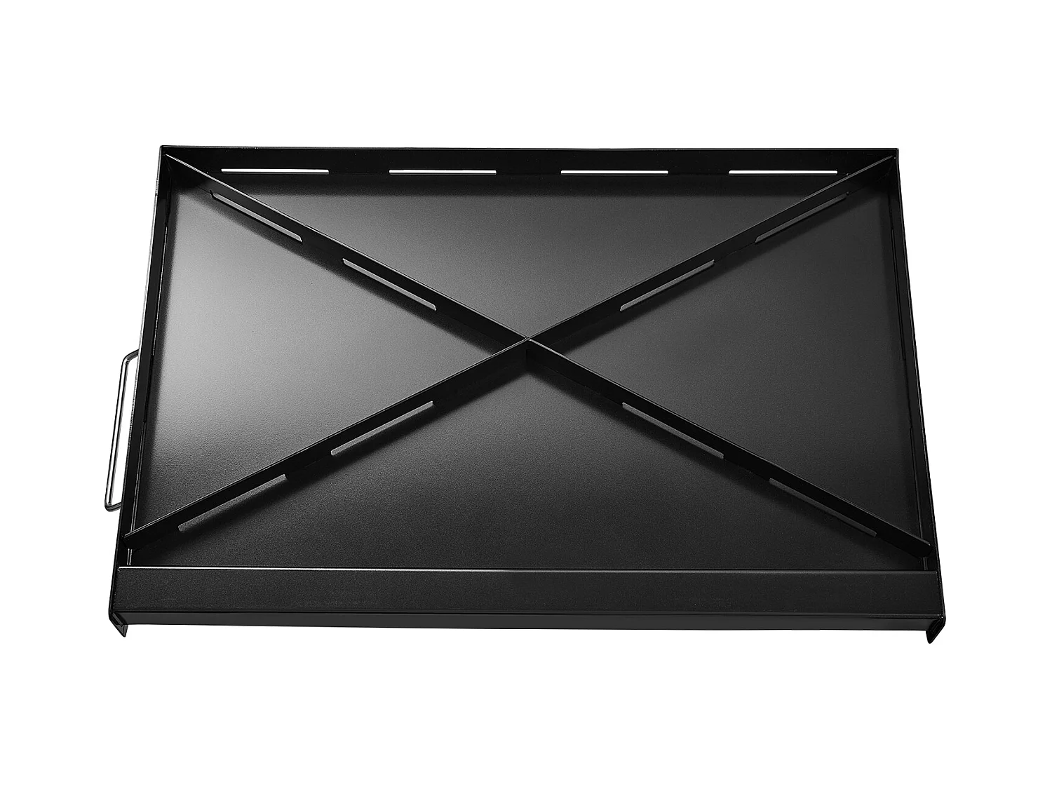 Plaque de Grill, SucceBuy Plaque de Cuisson en Acier au Carbone, 60.5 x 36 cm, Ustensile de Cuisine Portable à Gaz avec Poignée, Idéale pour Camping, Noire