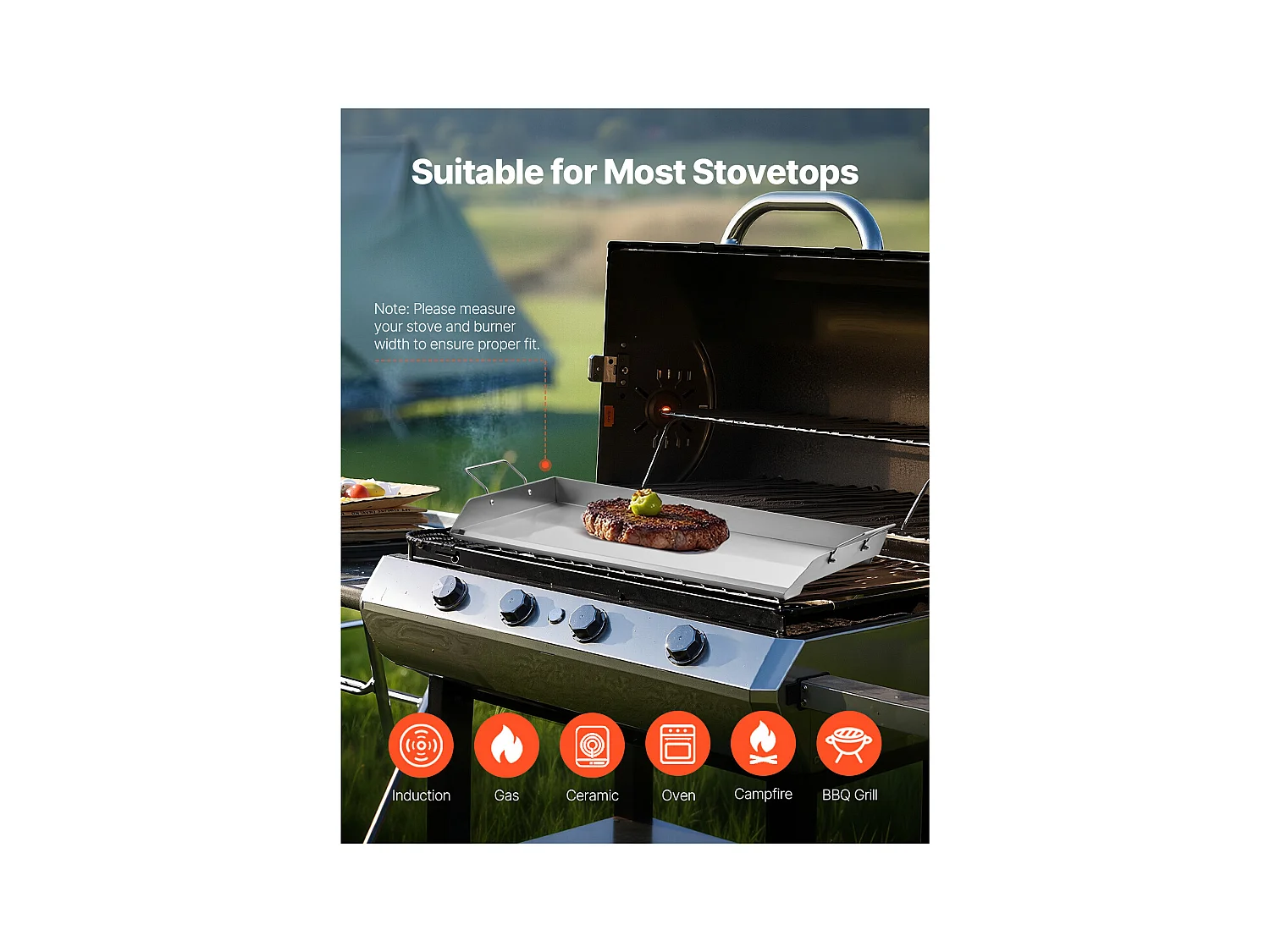 Grillplaat, SucceBuy RVS BBQ Bakplaat 809 x 370 mm