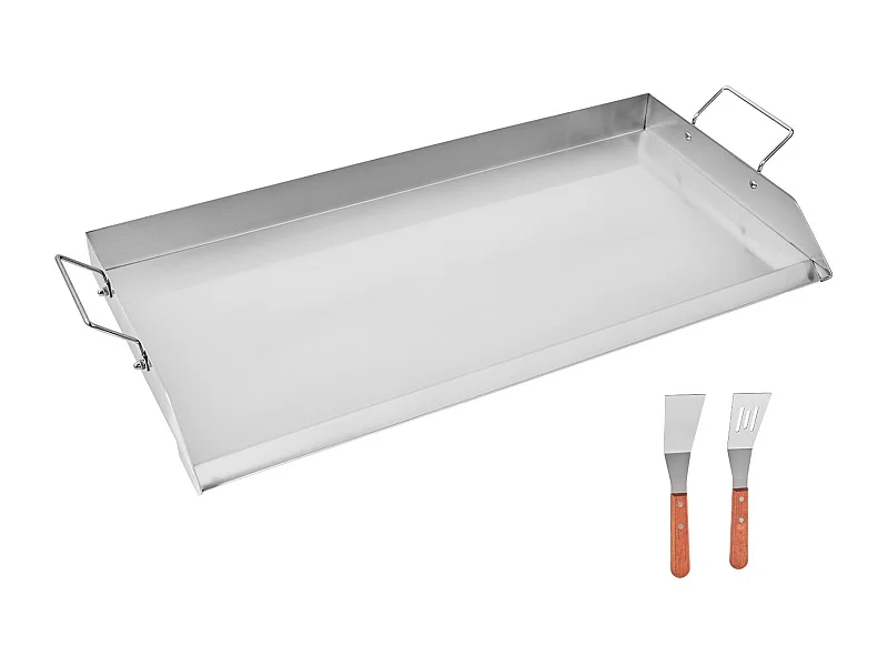 Plaque de Gril, SucceBuy Plaque de Cuisson en Acier Inoxydable pour Barbecue 809 x 370 mm