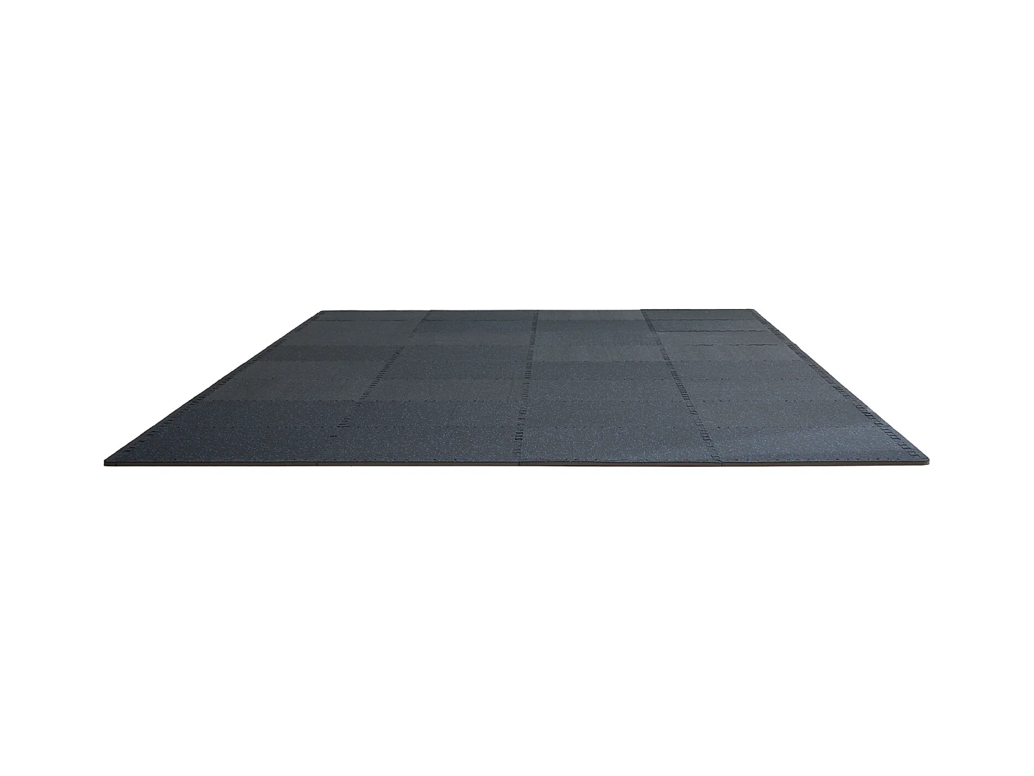 Tapis de Sol à Emboîtement, SucceBuy Tapis de Sol de Salle de Sport de 1.4 cm d'Épaisseur, 12 Carreaux, Noir et Bleu, 4.46 m²