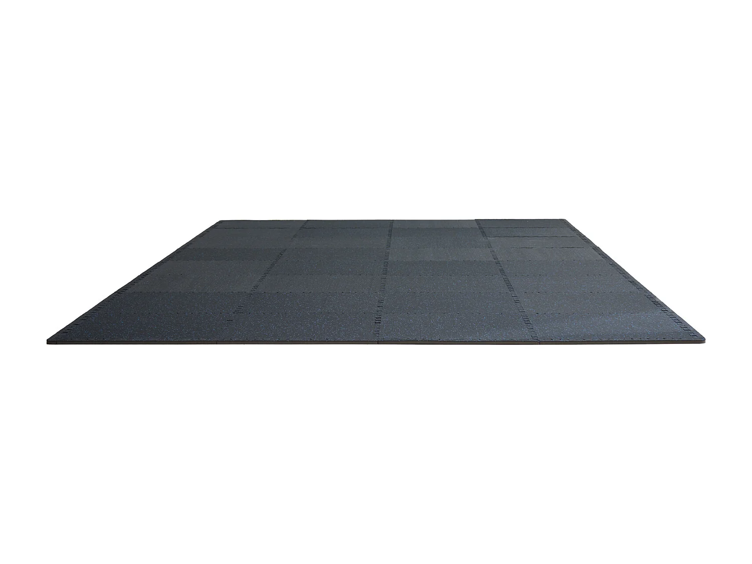 Tapis de Sol à Emboîtement, SucceBuy Tapis de Sol de Salle de Sport de 1.4 cm d'Épaisseur, 12 Carreaux, Noir et Bleu, 4.46 m²