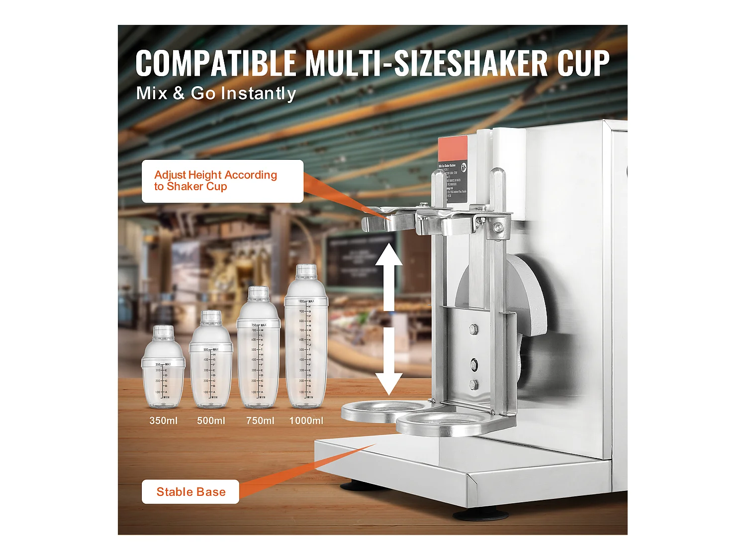 Machine à Milkshakes Électrique SucceBuy, 120 W, en Acier Inoxydable pour Usage Commercial