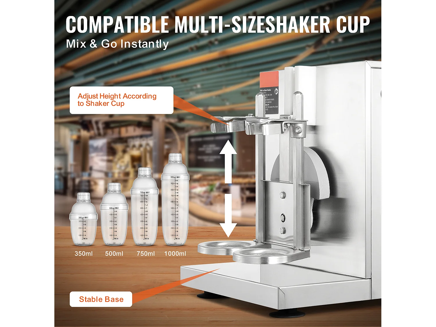 Machine à Milkshakes Électrique SucceBuy, 120 W, en Acier Inoxydable pour Usage Commercial