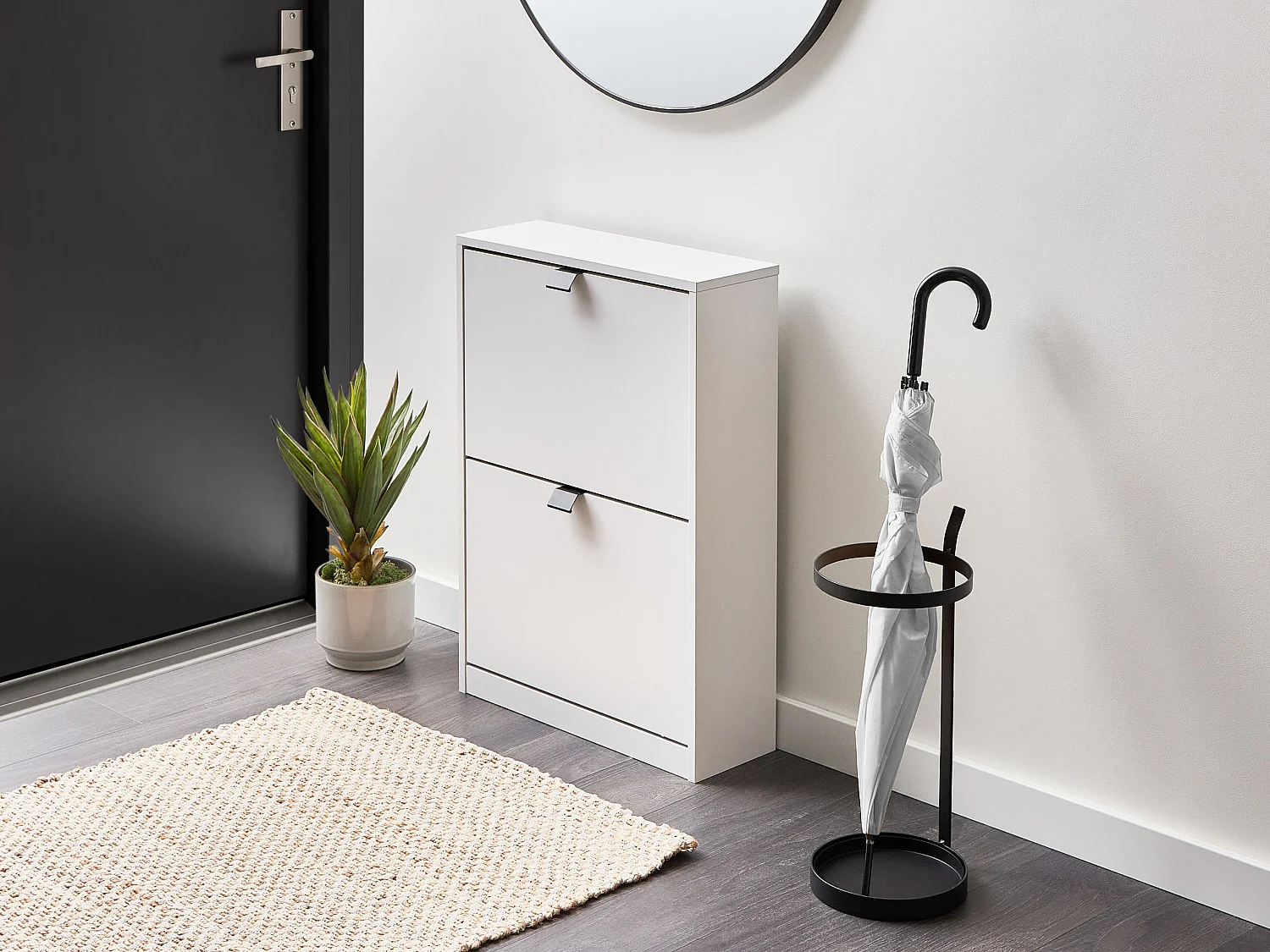 Shoe Storage Cabinet HOBART White