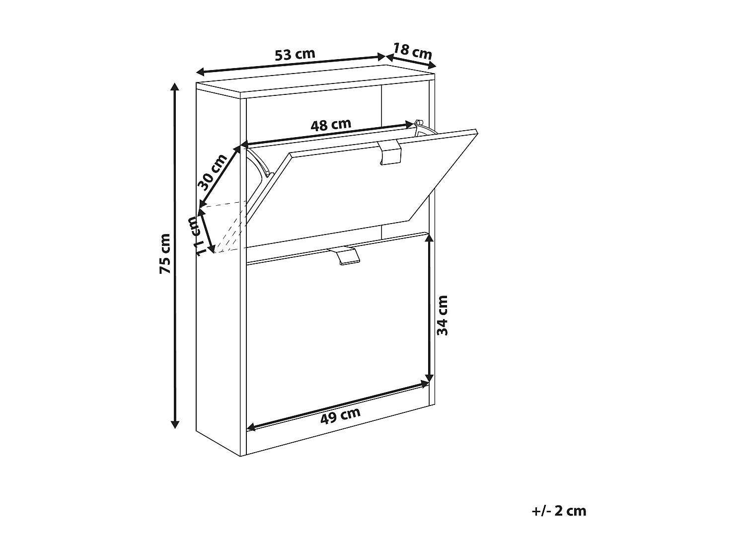 Shoe Storage Cabinet HOBART White