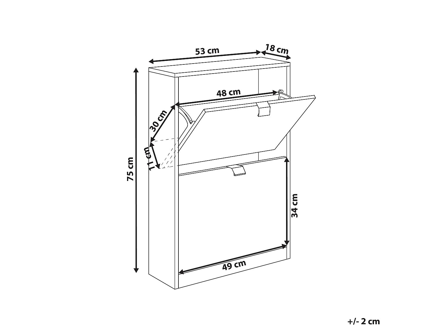 Shoe Storage Cabinet HOBART White