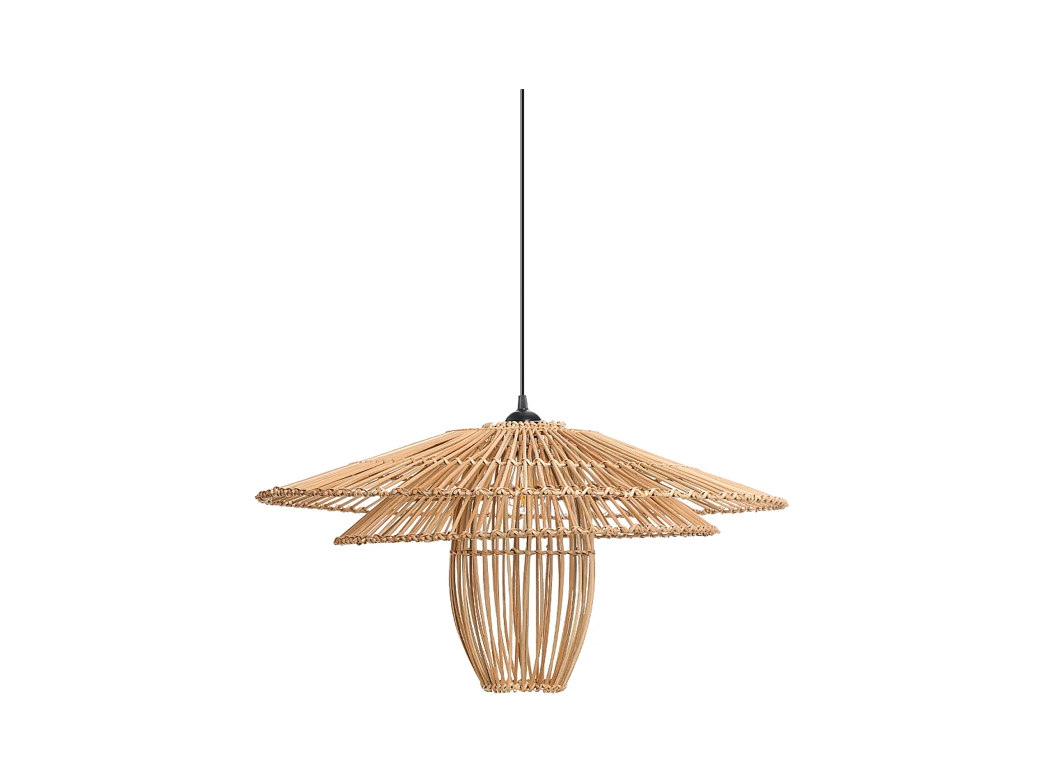 Lampe suspension BOTIJAS Rotin Naturel