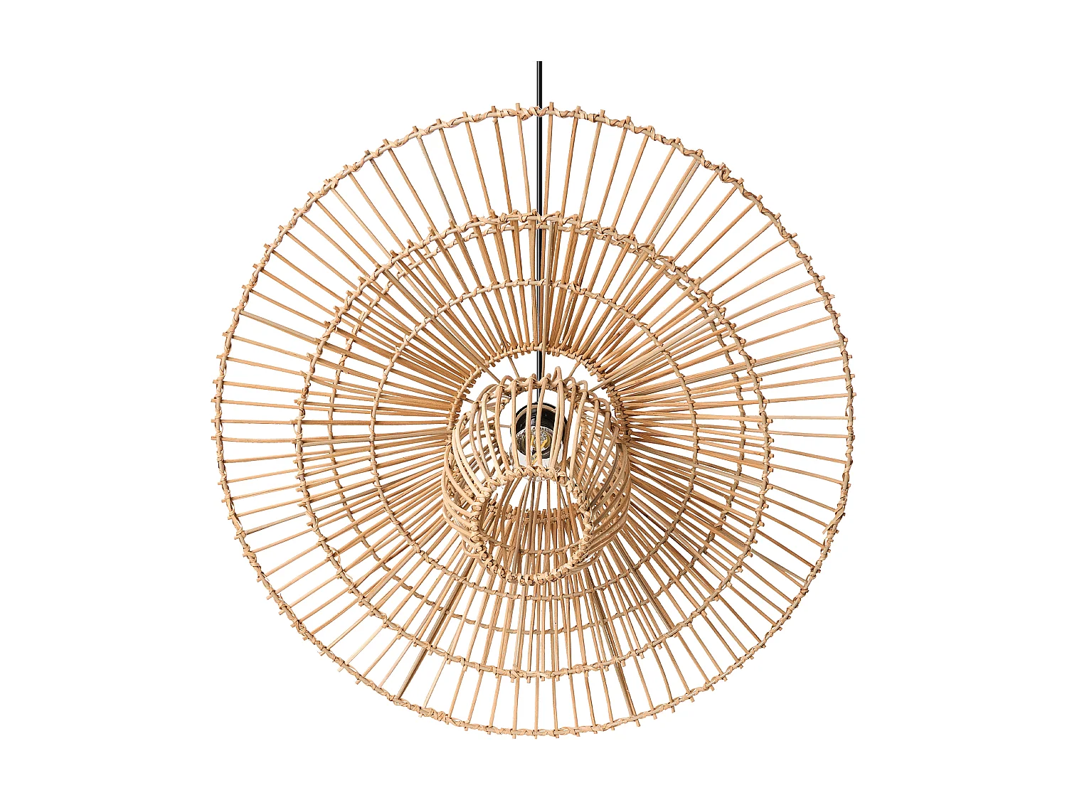 Lampe suspension BOTIJAS Rotin Naturel