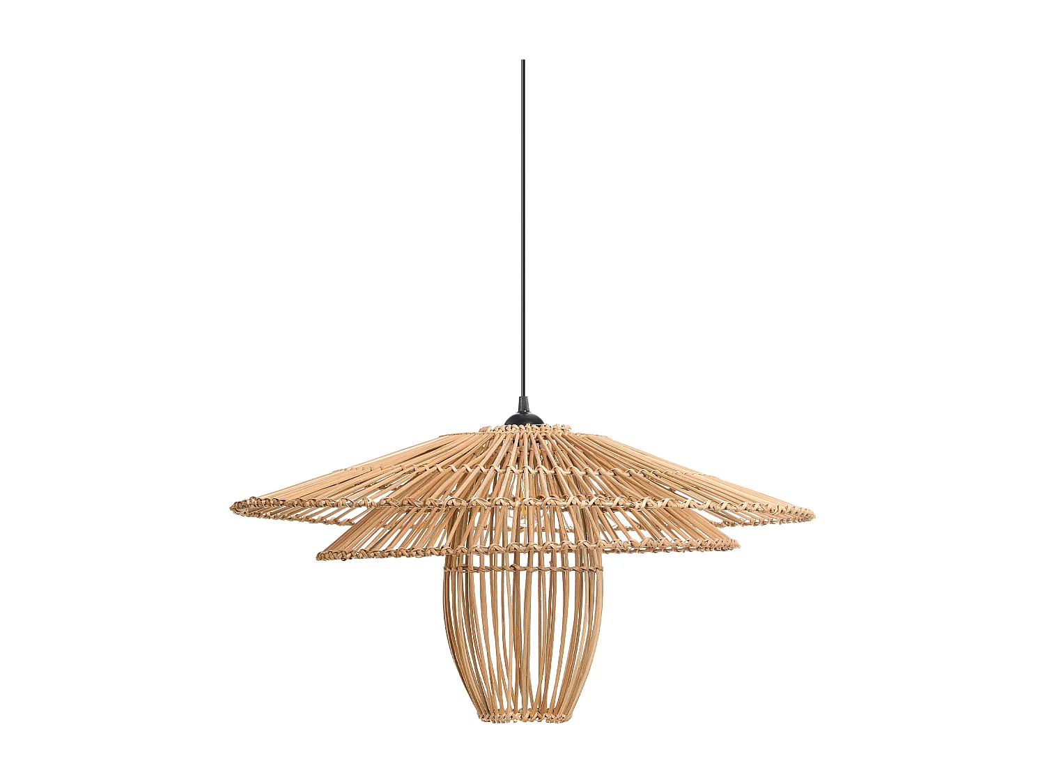 Lampe suspension BOTIJAS Rotin Naturel