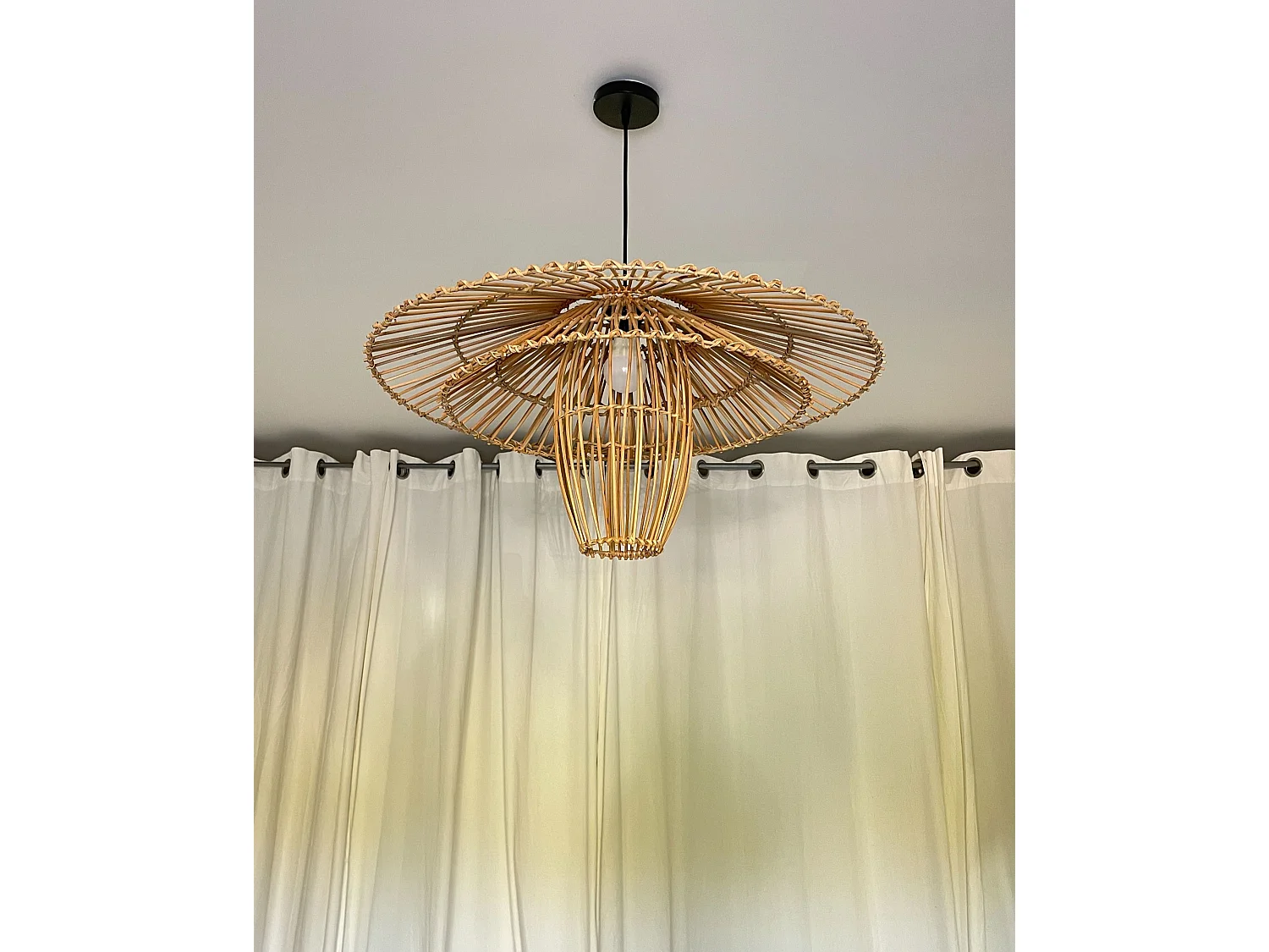 Pendant Lamp BOTIJAS Rattan Natural