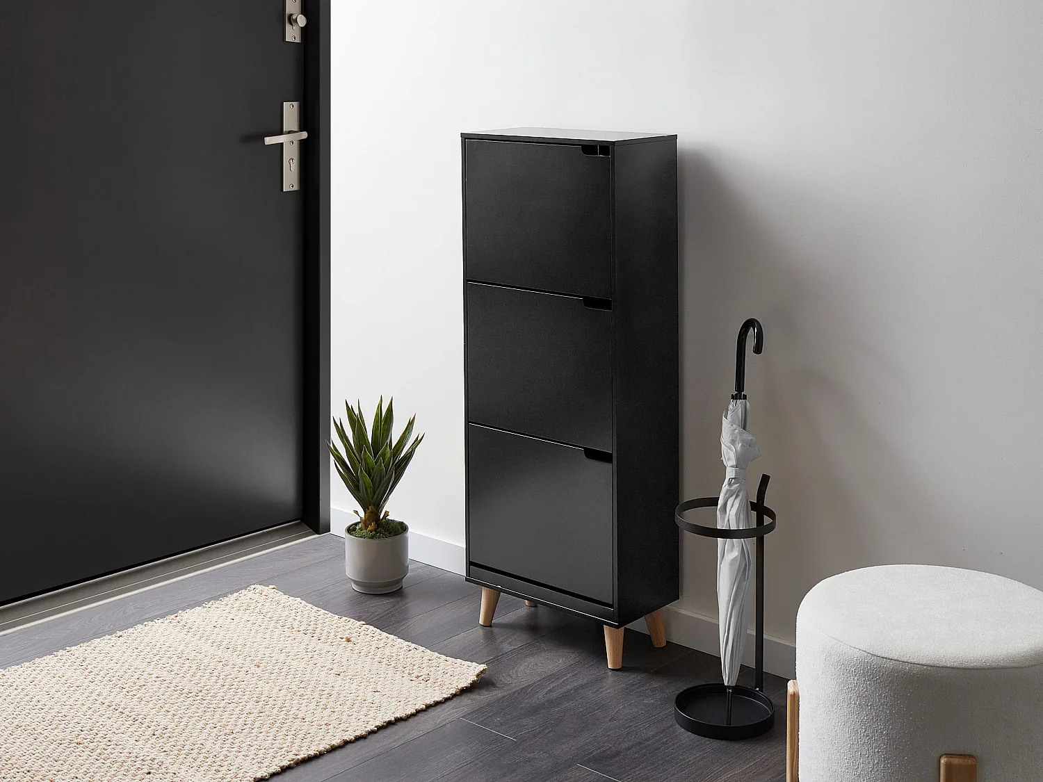 Shoe Storage Cabinet NEIKA Black