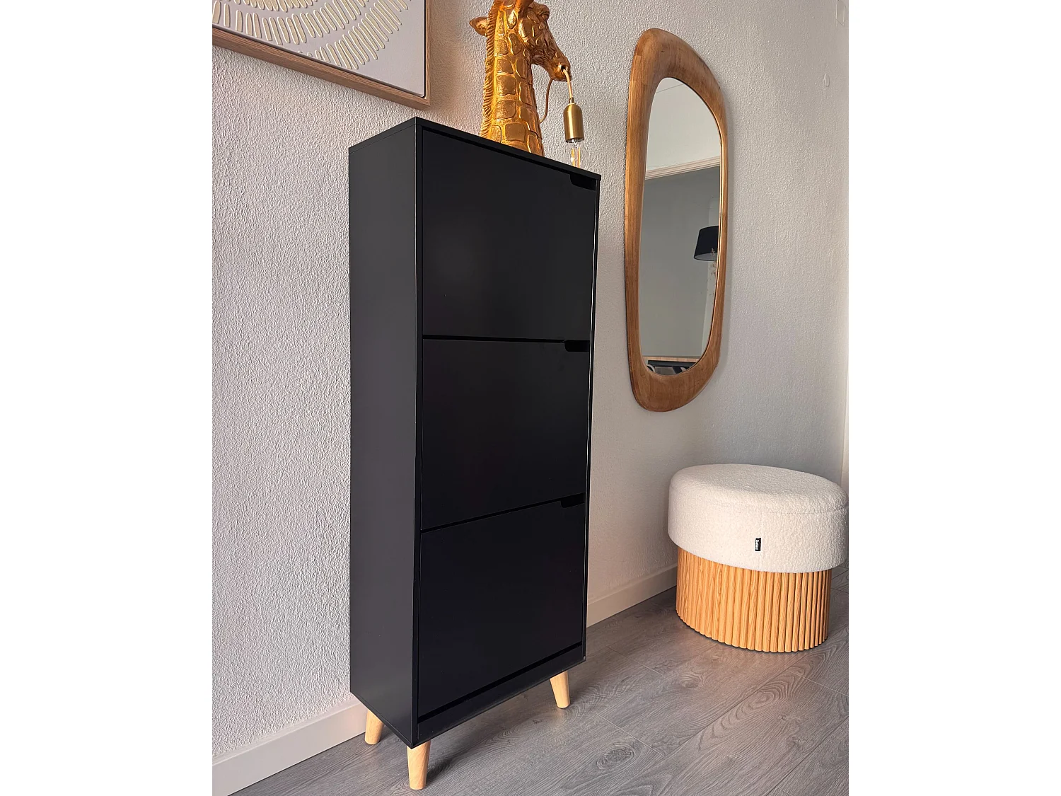 Shoe Storage Cabinet NEIKA Black