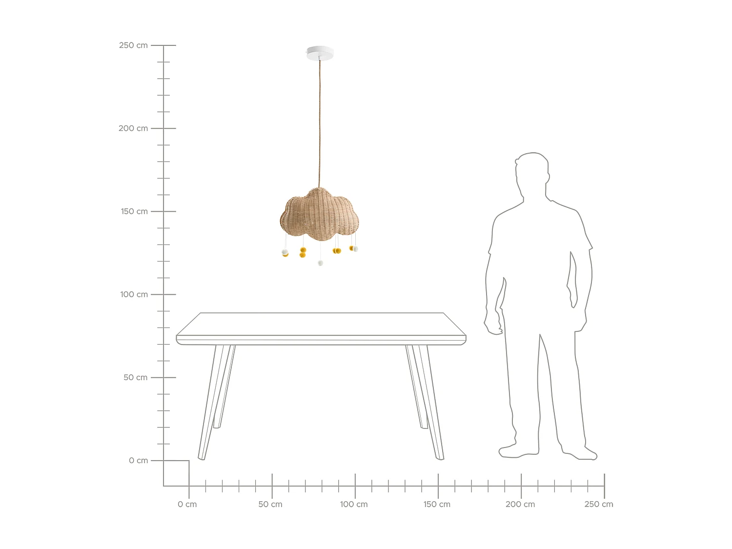 Lampe suspension Nuage ONON Rotin Naturel