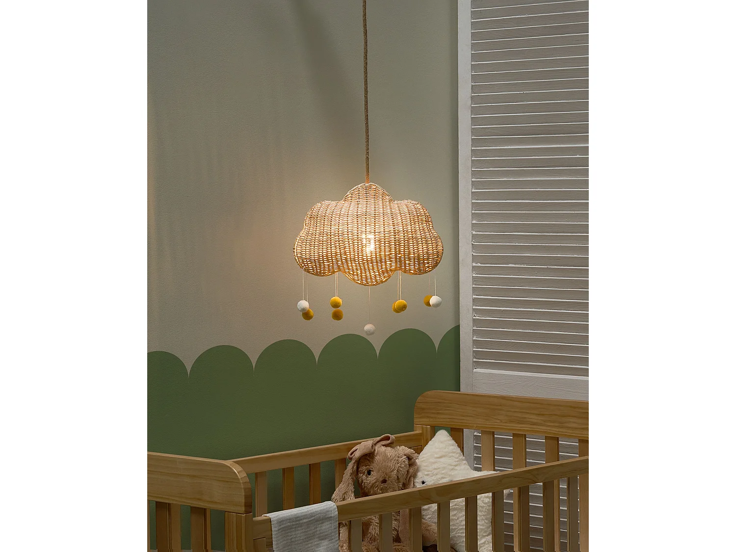 Lampe suspension Nuage ONON Rotin Naturel