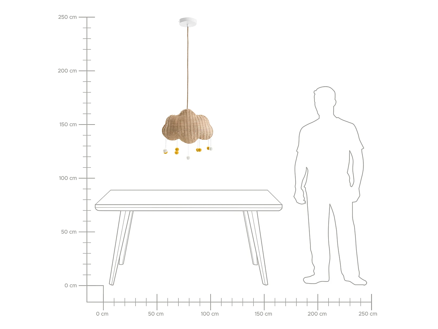 Pendant Lamp Cloud ONON Rattan Natural