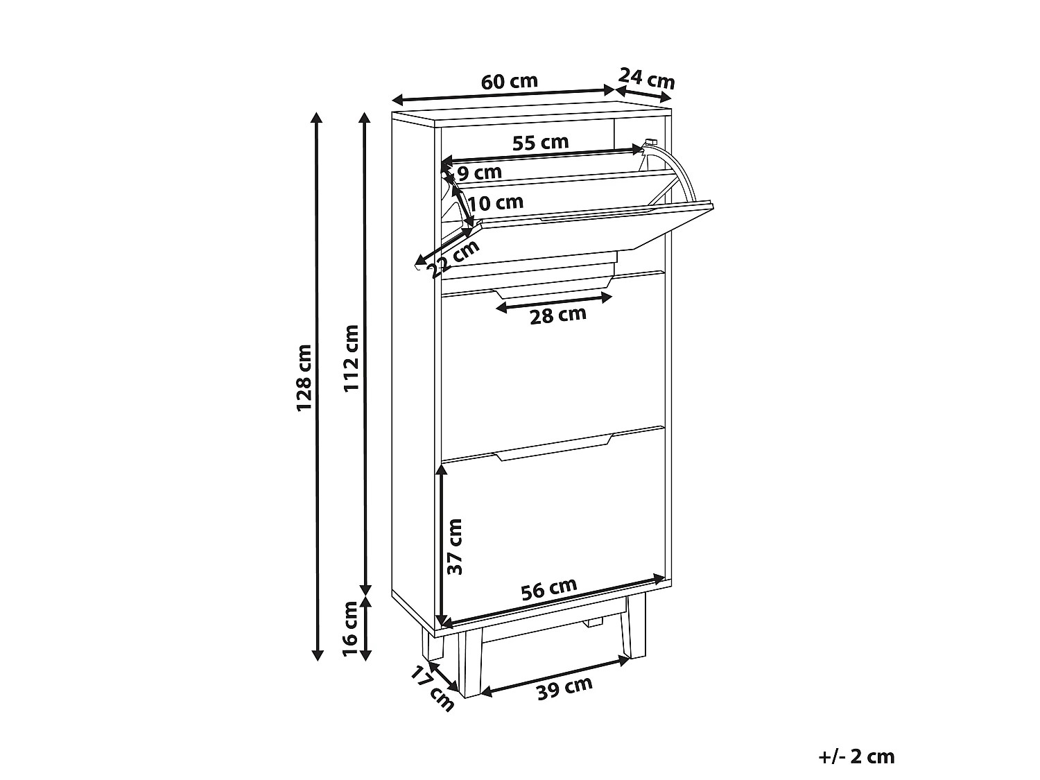 Shoe Storage Cabinet SANDFLY White