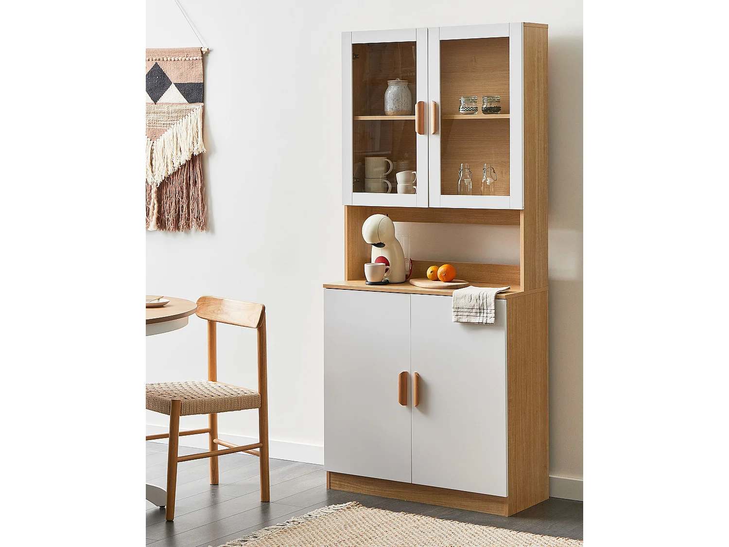 Glass Display Cabinet CYGNET 80 cm White