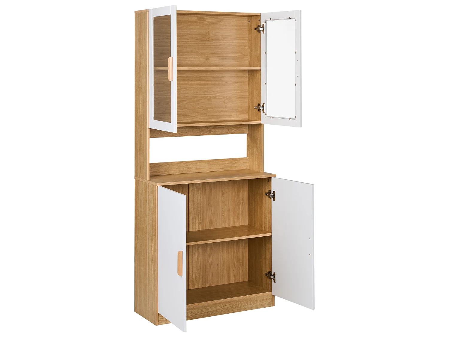 Glass Display Cabinet CYGNET 80 cm White