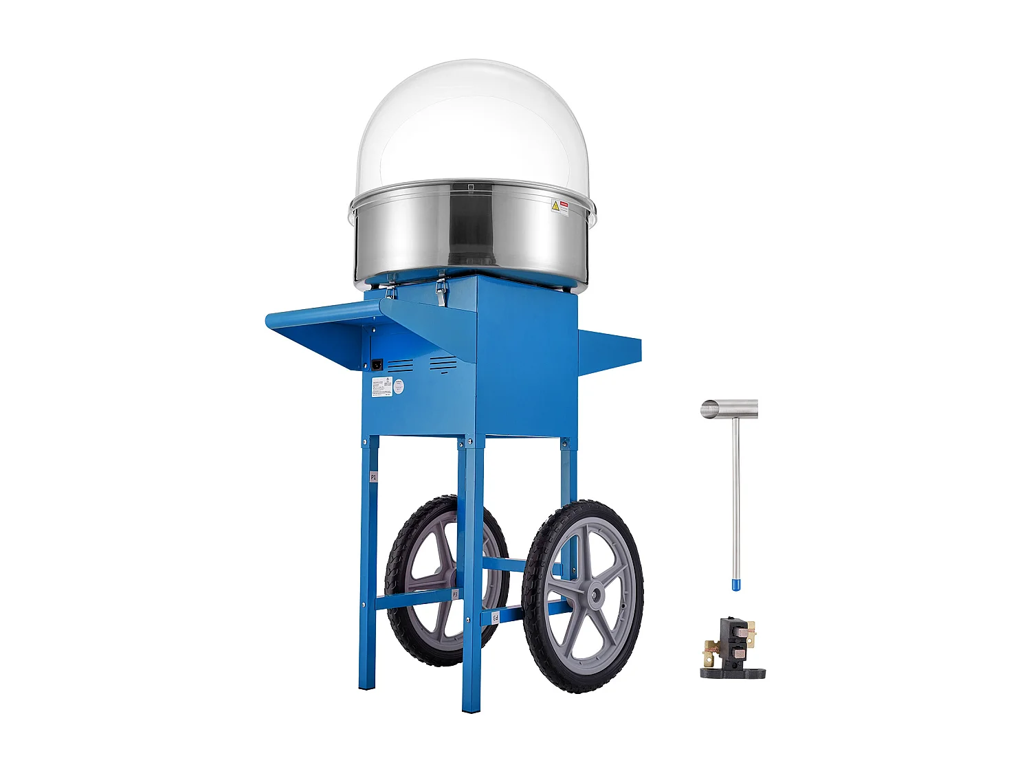 Machine à Barbe à Papa Commerciale SucceBuy, Machine à Barbe à Papa avec Chariot, Bleue