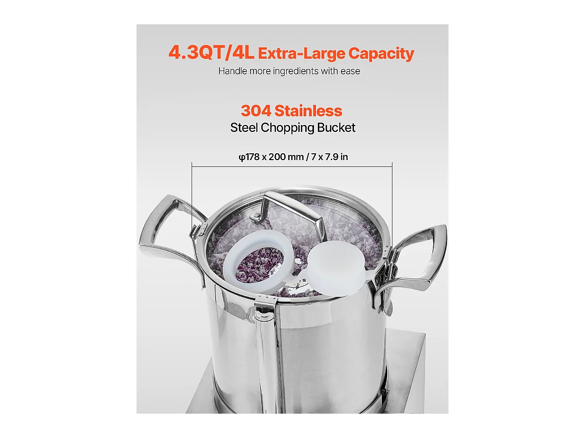 Tagliaverdure SucceBuy Robot da Cucina e Tritatutto 4 L - 550 W - Prestazioni Elevate
