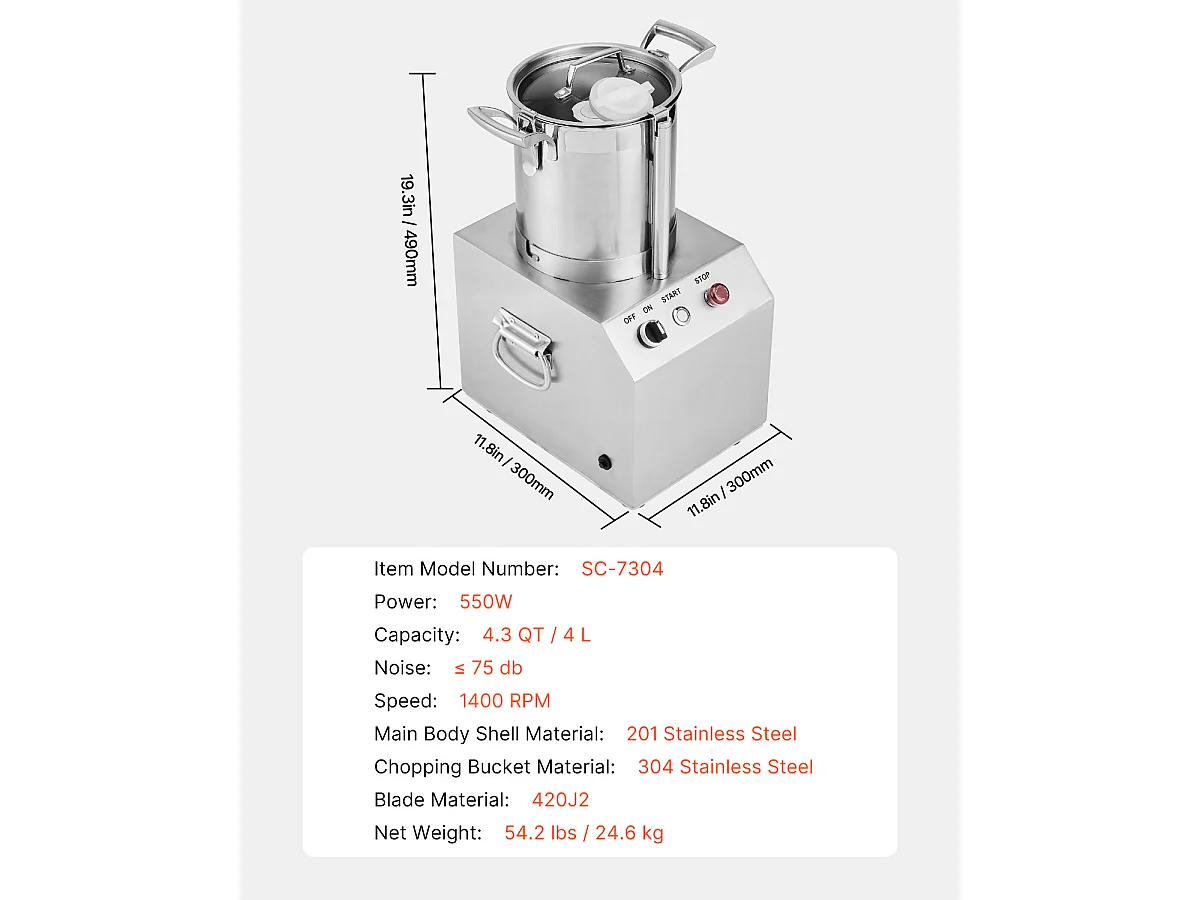 Coupe-Légumes SucceBuy Robot Culinaire et Hachoir 4L - 550 W - Performances élevées