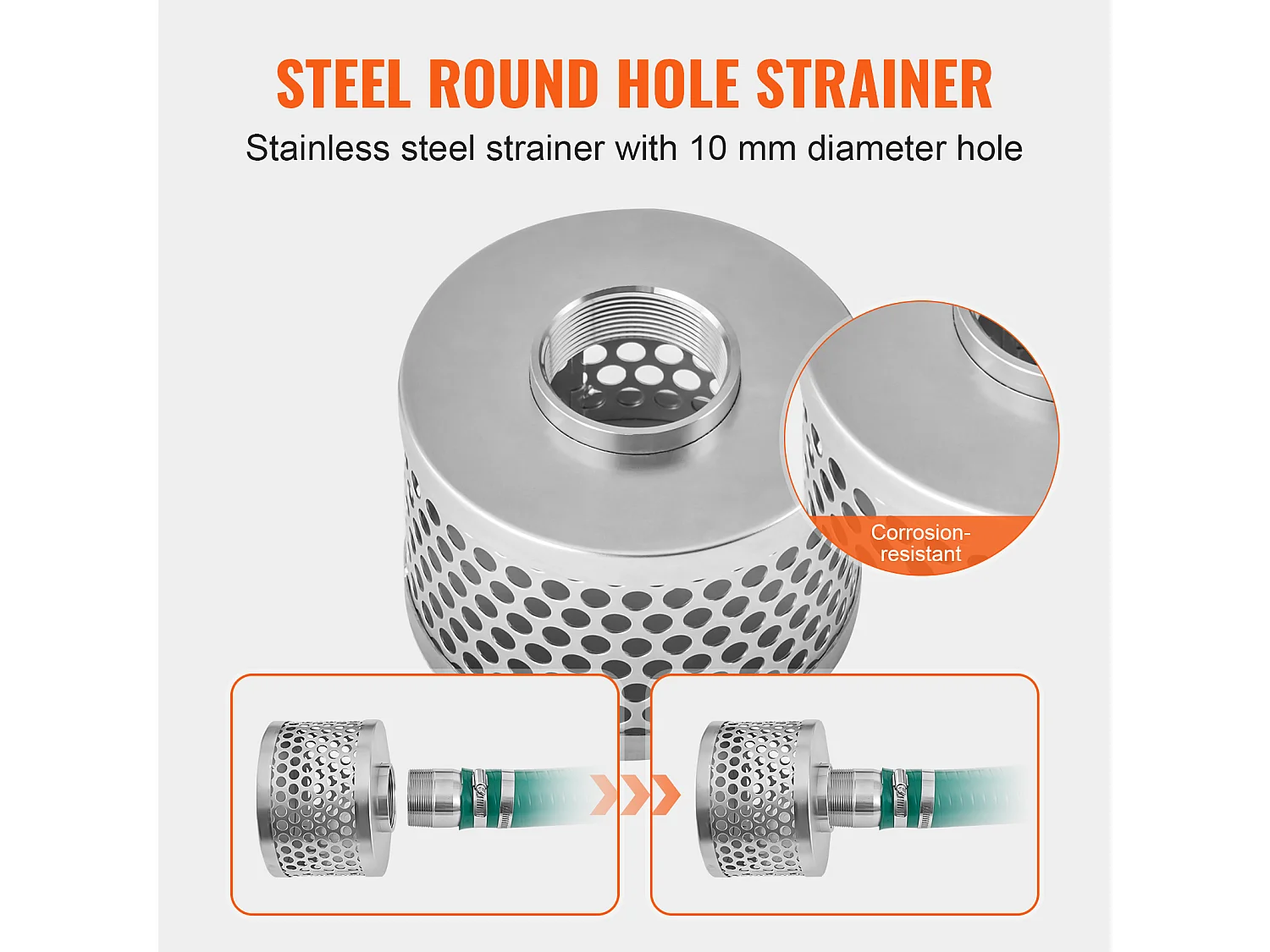 Kit de Tuyau SucceBuy d'Aspiration pour Pompe à Eau 5cm x 610cm/1524cm, Parfait pour Transfert d'Eau et Applications Domestiques ou Professionnelles