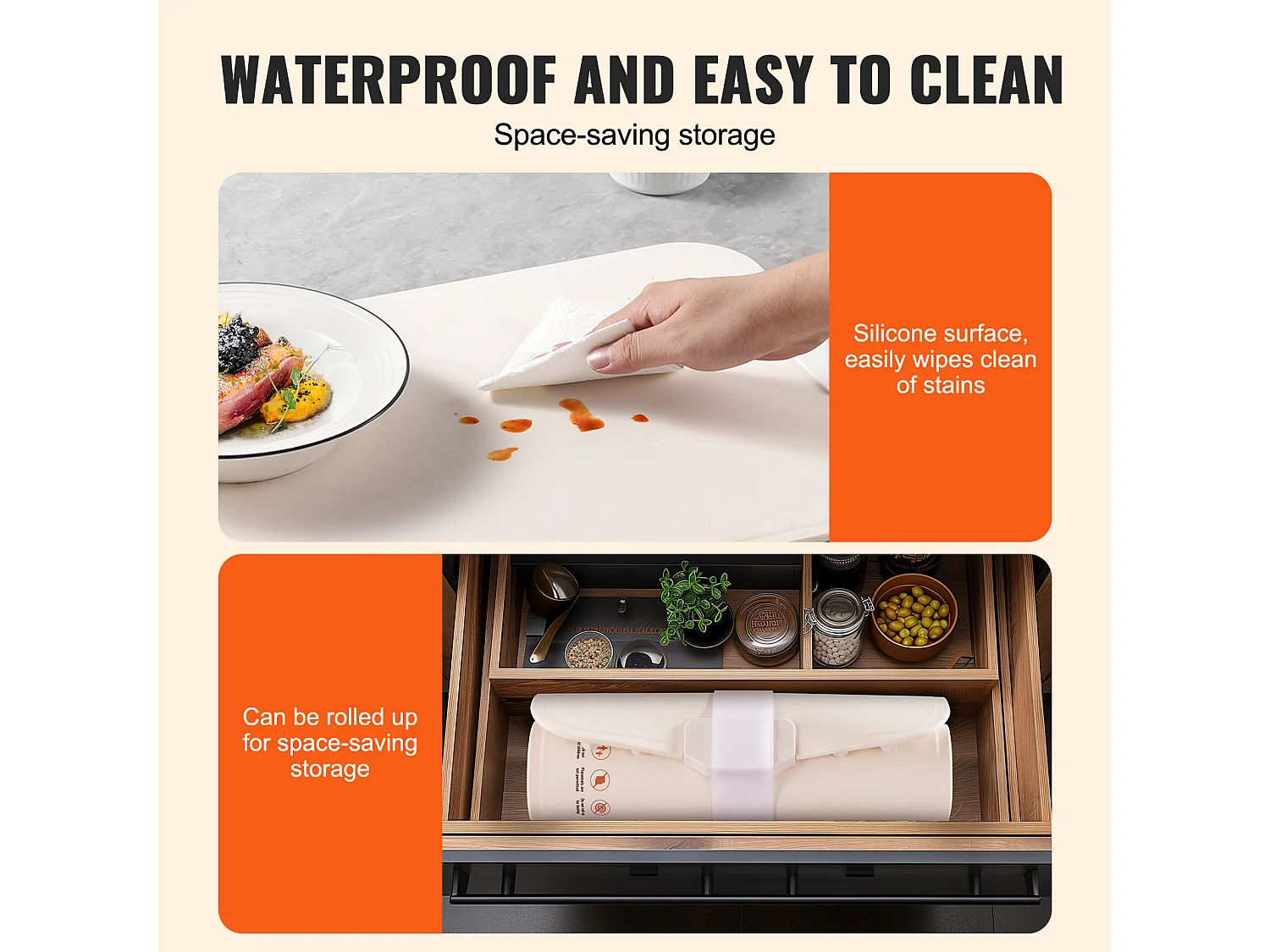 Chauffe Plat Électrique Enroulable pour Buffet SucceBuy, avec Tapis de Contrôle de la Température, 60x40 cm