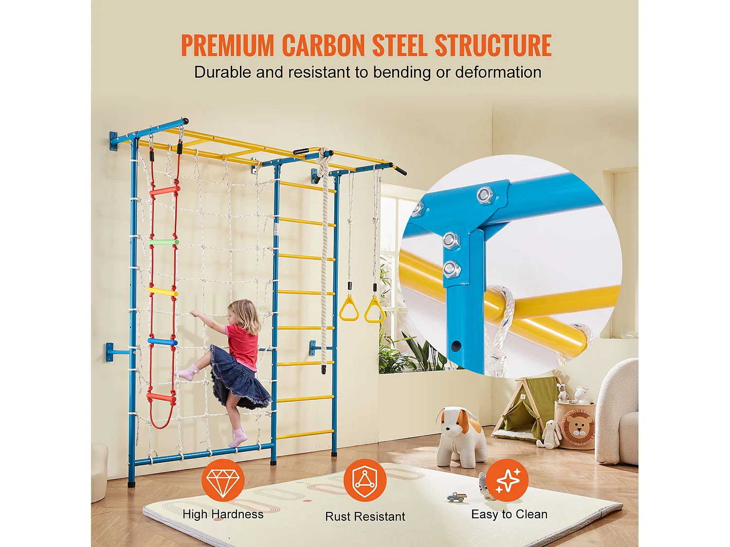 Échelle Murale SucceBuy 7 en 1 pour Enfants, Jouets d'Exercice et d'Escalade d'Intérieur en Acier