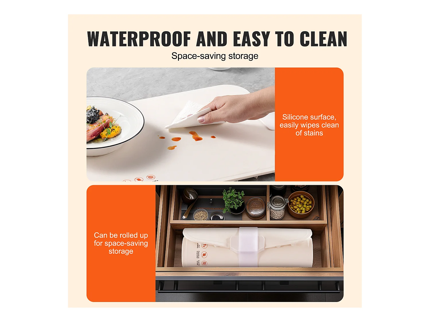 Scaldavivande Elettrico Avvolgibile per Buffet SucceBuy, con Tappetino di Controllo della Temperatura, 50x35 cm