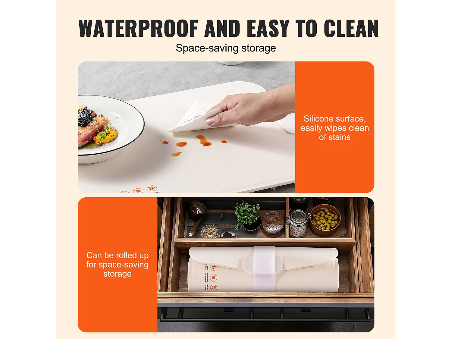 Chauffe Plat Électrique Enroulable pour Buffet SucceBuy, avec Tapis de Contrôle de la Température, 50x35 cm