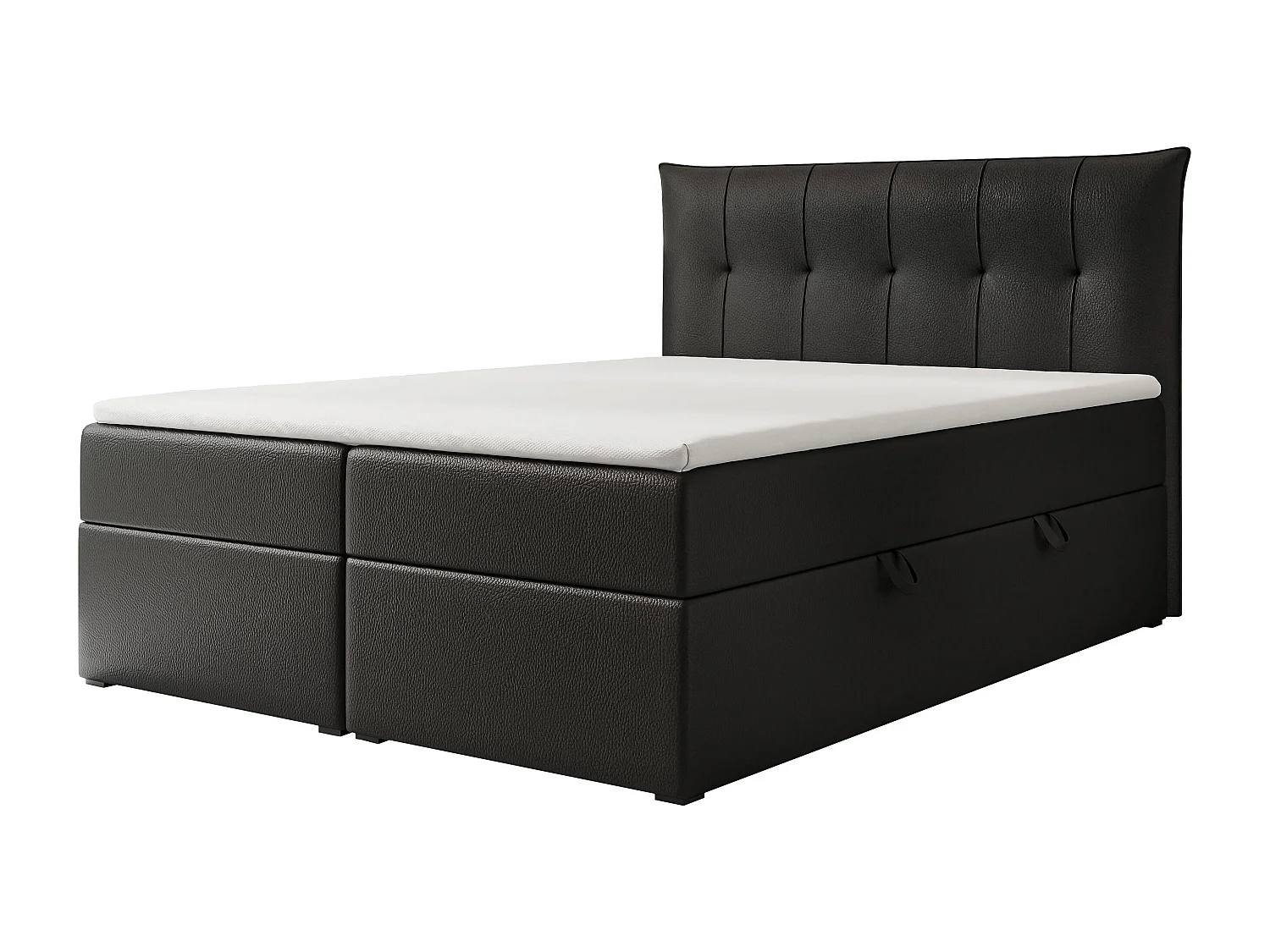 Lit continental rembourré avec surmatelas, noir  - 120x200 - CHESTER