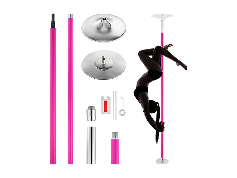 Sbarra da Danza Professionale SucceBuy, Kit Sbarra Statica Rotante, Sbarra in Acciaio Rosa da 40 mm, Portatile e Rimovibile