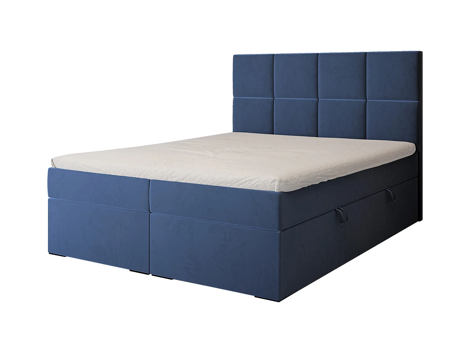 Lit continental rembourré avec surmatelas, bleu - 120x200 - MAGNUS