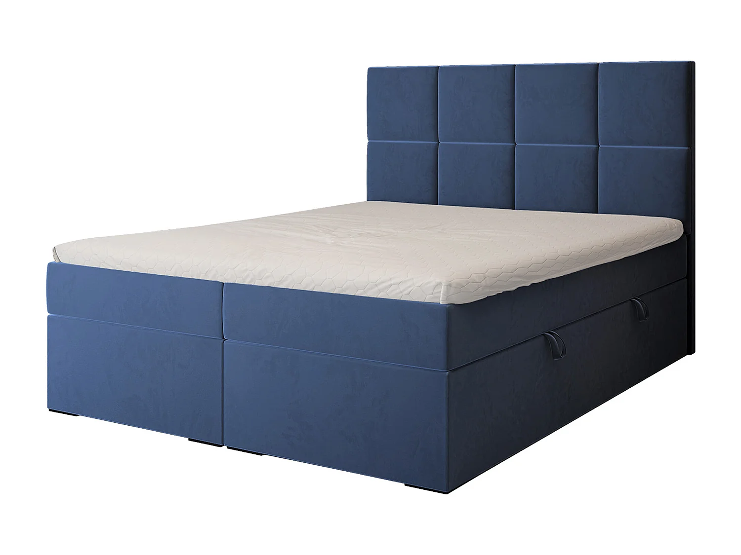 Lit continental rembourré avec surmatelas, bleu - 120x200 - MAGNUS