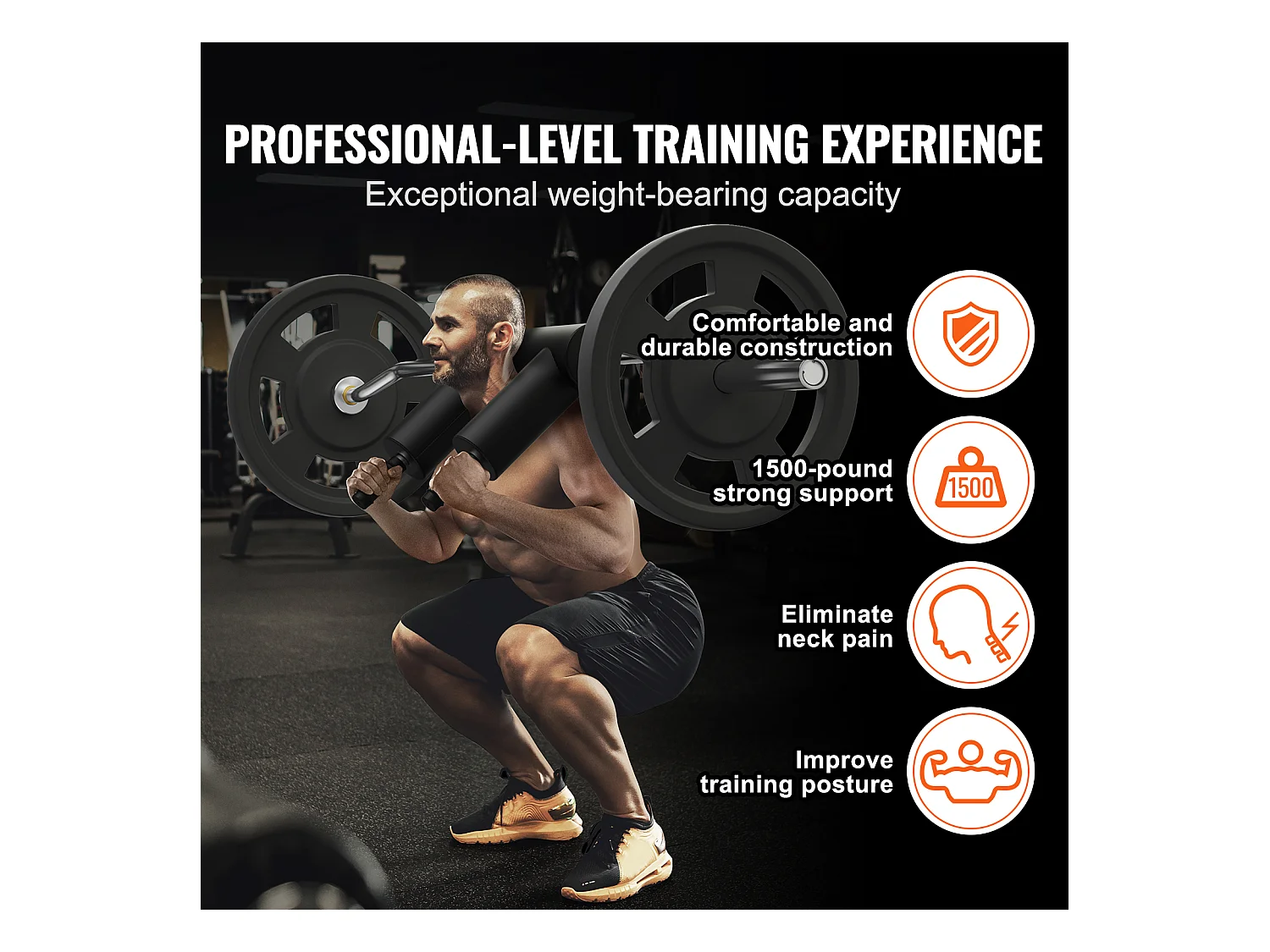 Barre d'Haltères de Sécurité SucceBuy pour l'Haltérophilie de Fitness, 221 cm