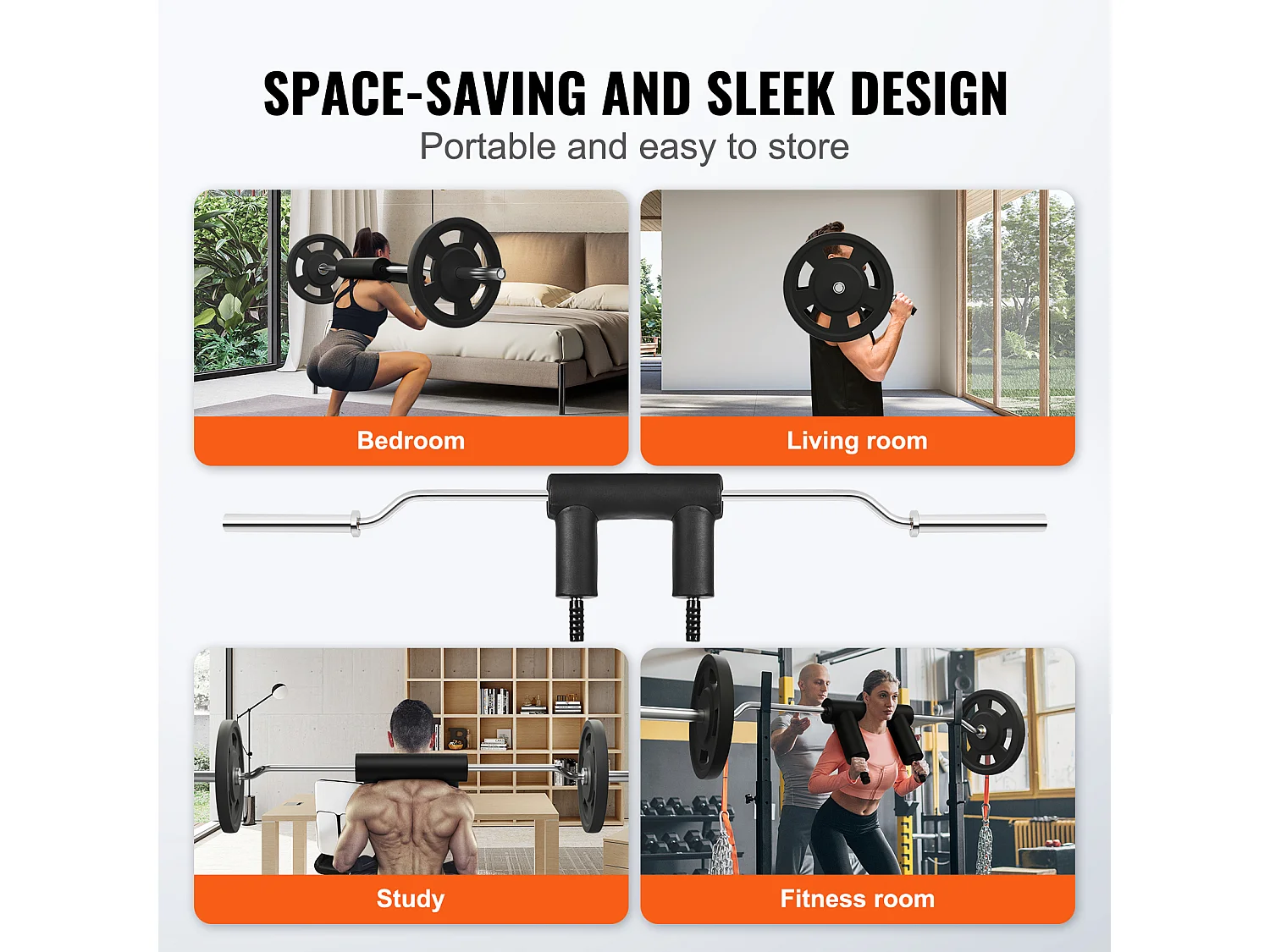 Barre d'Haltères de Sécurité SucceBuy pour l'Haltérophilie de Fitness, 221 cm