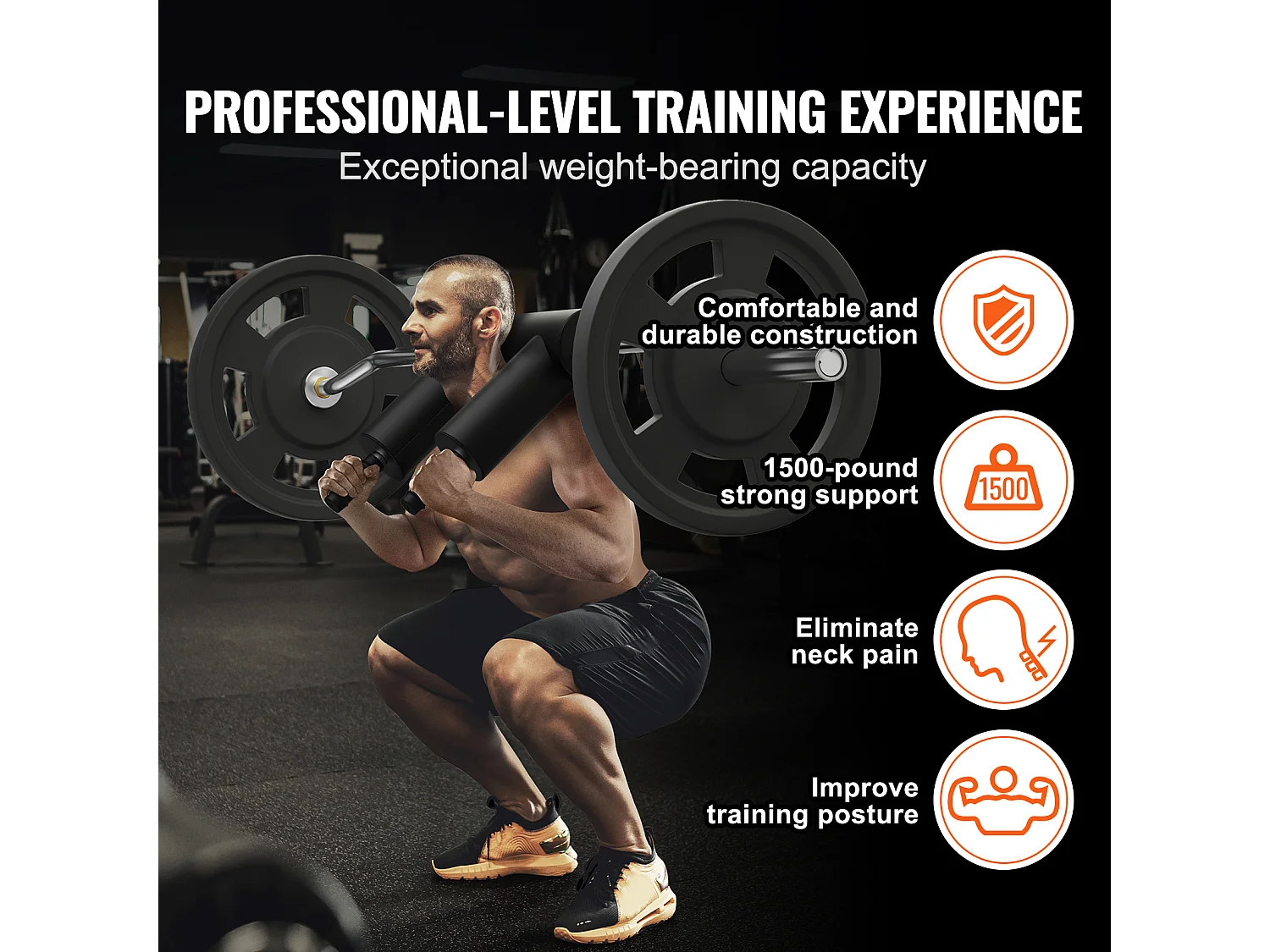 Barre d'Haltères de Sécurité SucceBuy pour l'Haltérophilie de Fitness, 221 cm