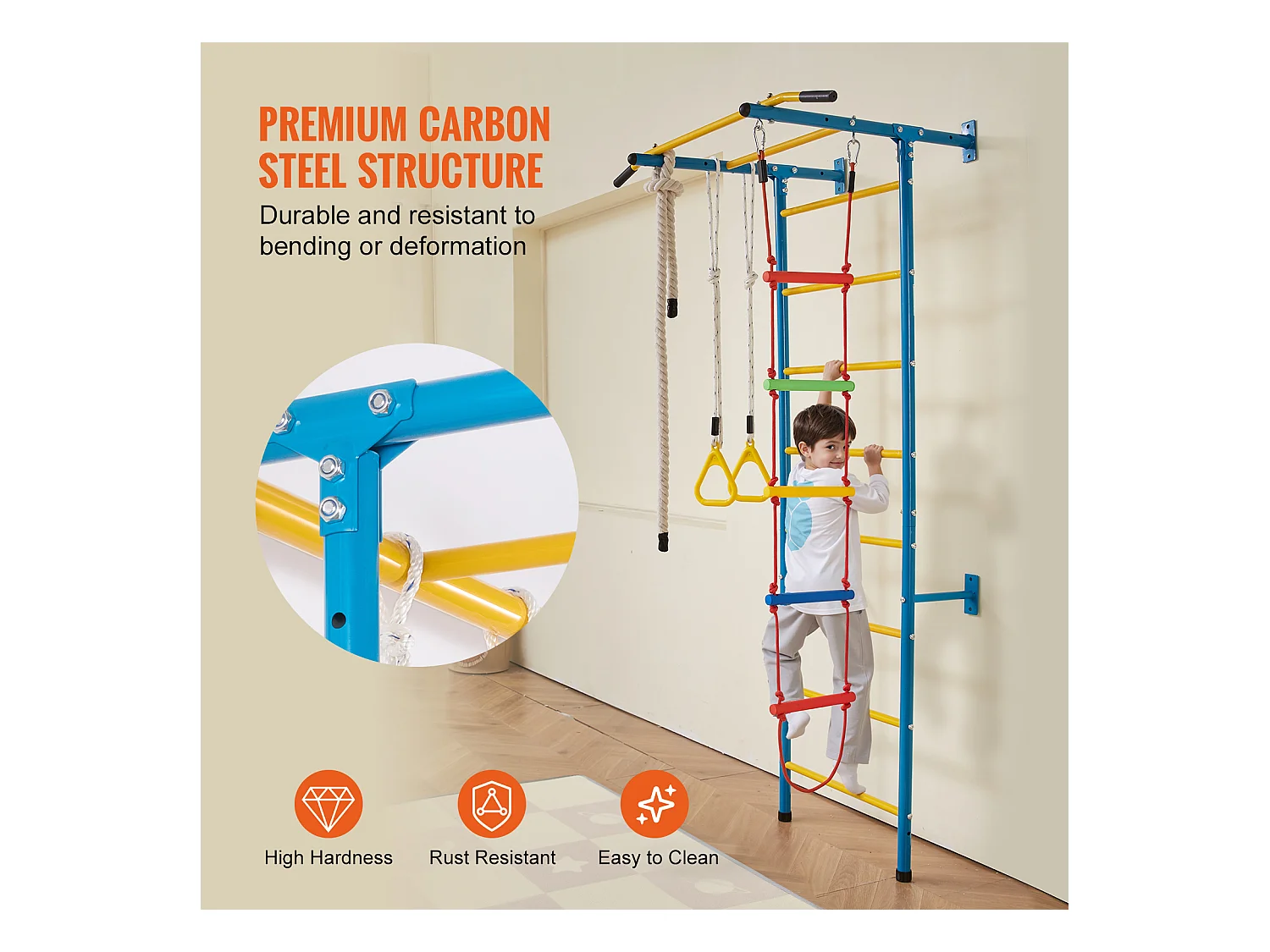 Échelle Murale SucceBuy 5 en 1 pour Enfants, Jouets d'Exercice et d'Escalade d'Intérieur en Acier