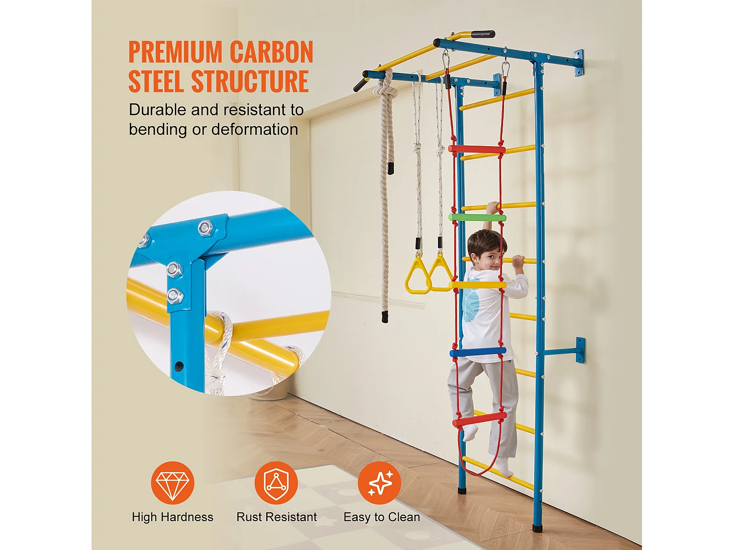 Échelle Murale SucceBuy 5 en 1 pour Enfants, Jouets d'Exercice et d'Escalade d'Intérieur en Acier