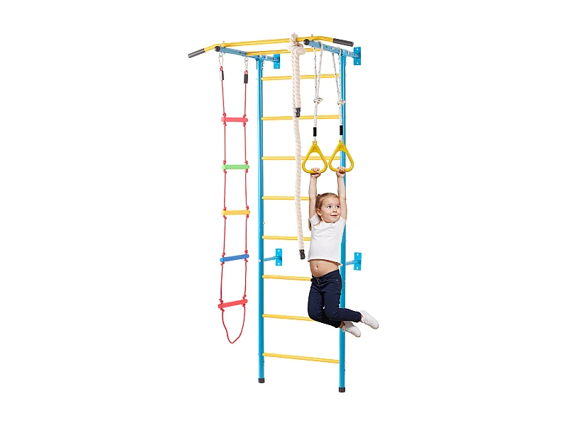 Wandladder 5-in-1 voor Kinderen SucceBuy, Stalen Klim- en Bewegingsspeelgoed voor Binnenshuis