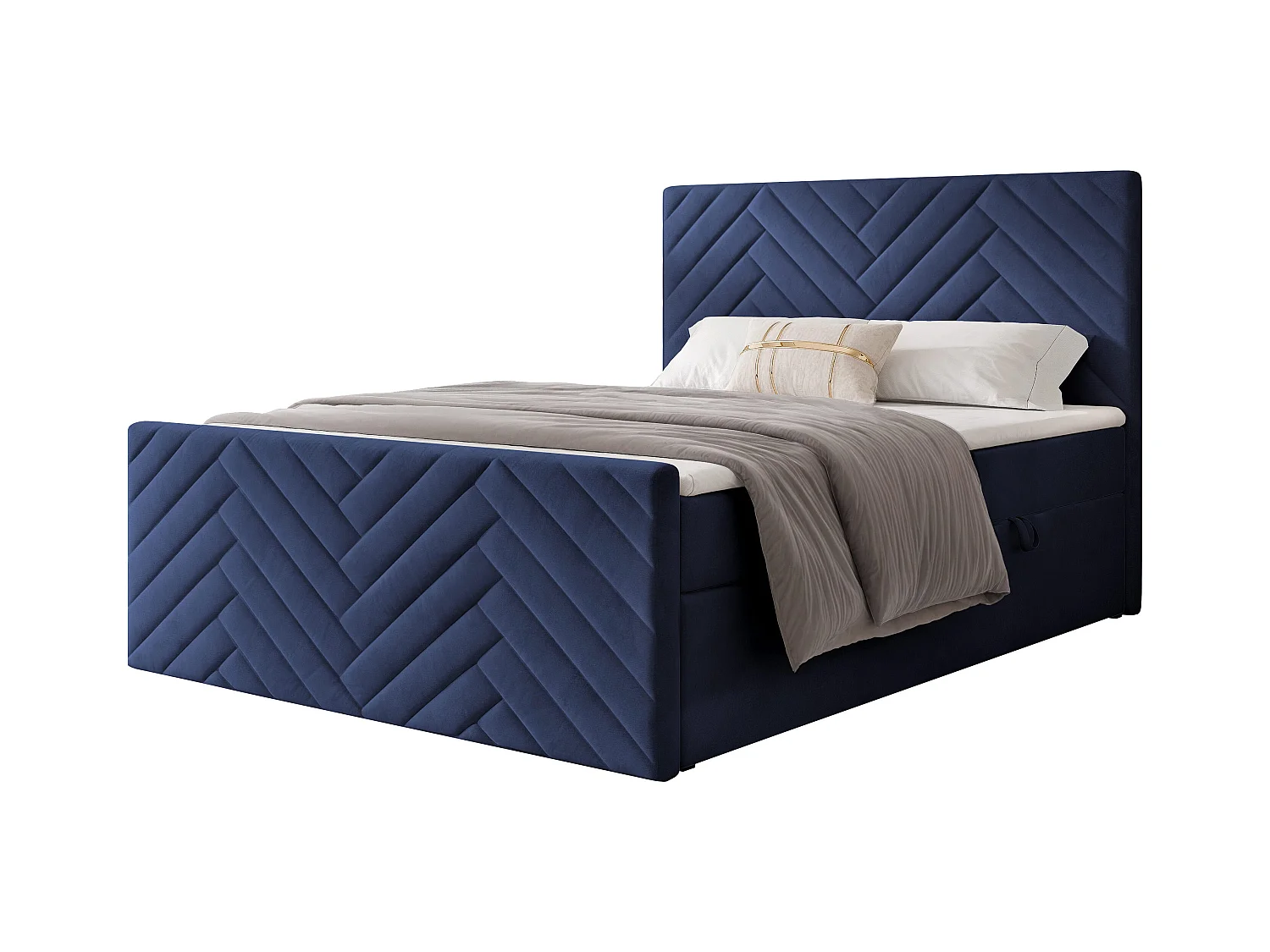 Lit continental rembourré avec surmatelas, bleu - 120x200 - NEREA PLUS