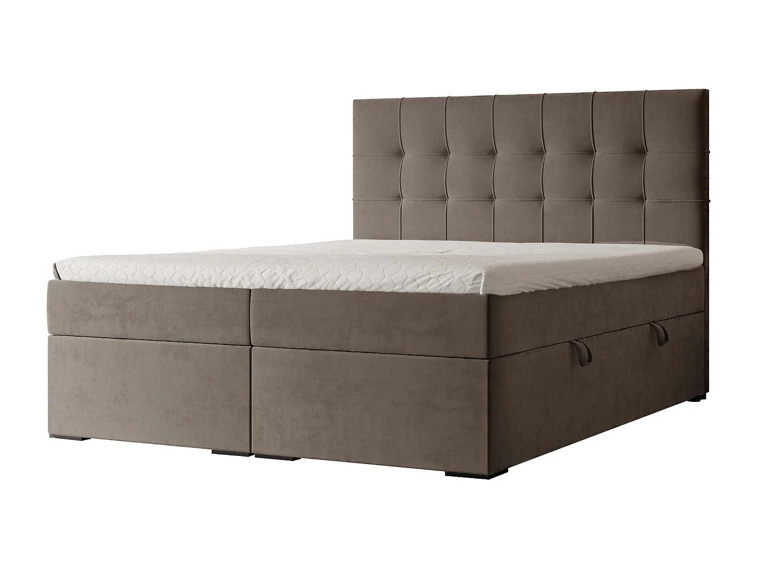 Lit continental rembourré avec surmatelas, marron - 160x200 - IMPERIAL