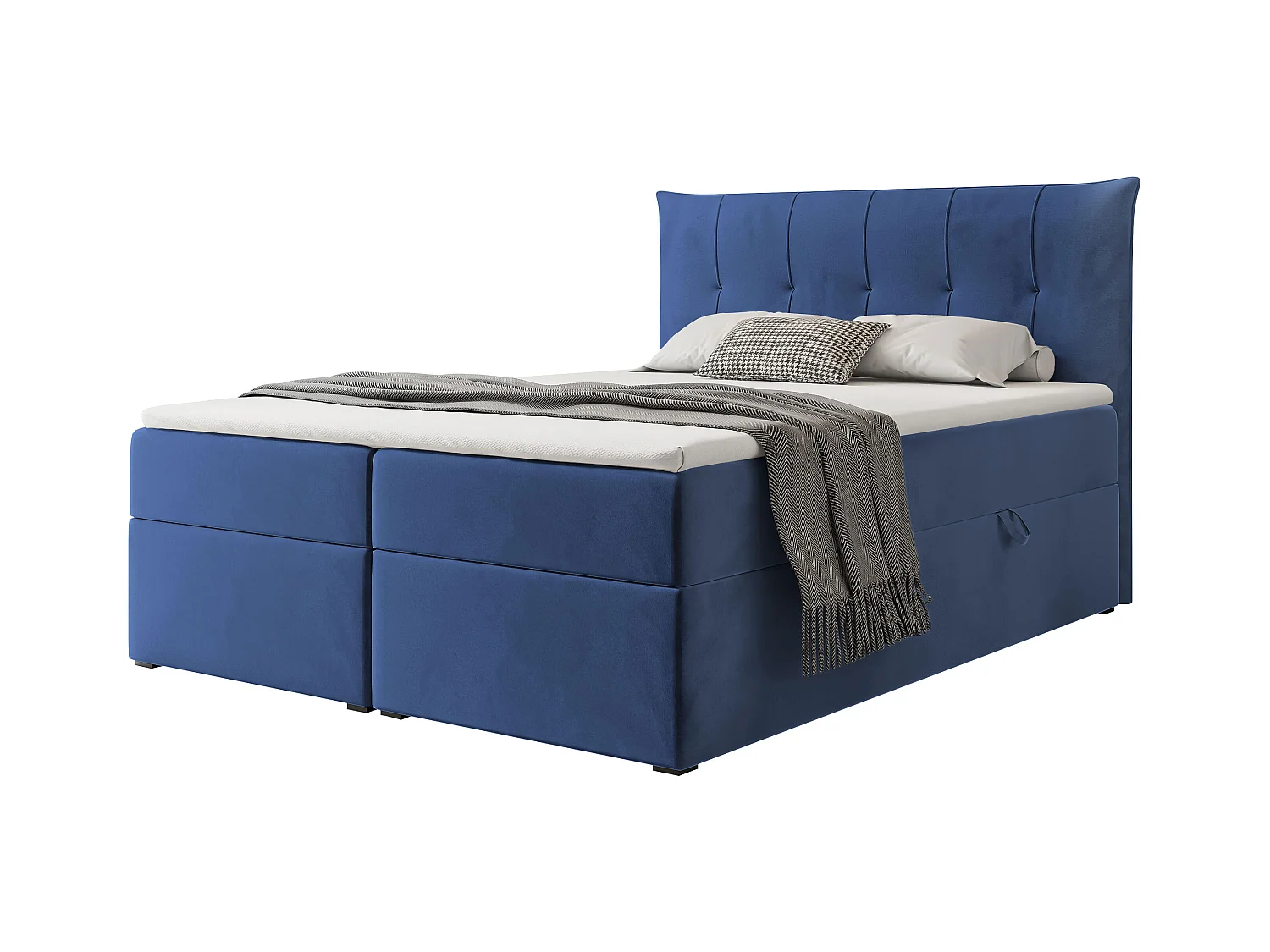 Lit continental rembourré avec surmatelas, bleu - 200x200 - CHESTER