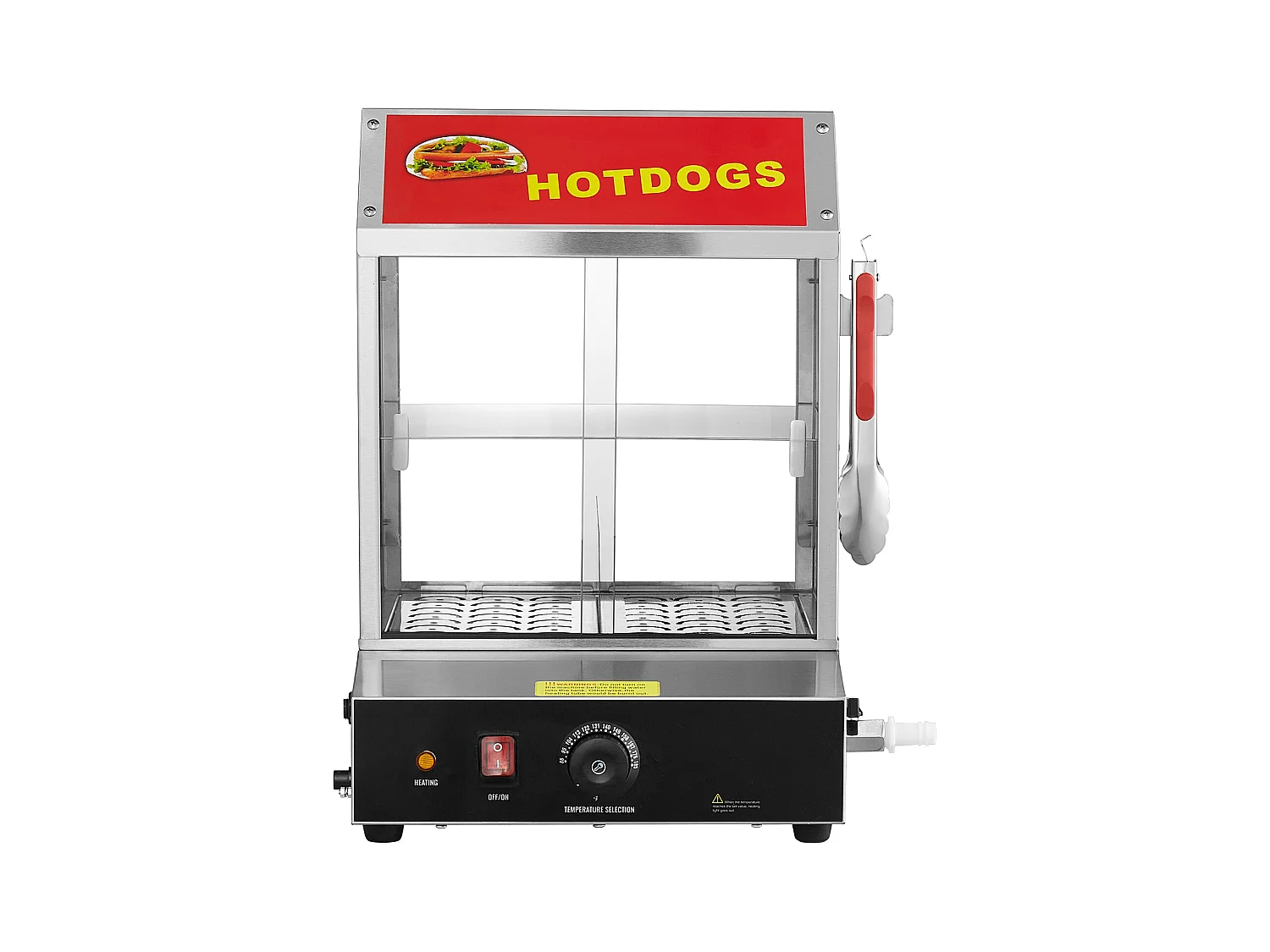 Cuiseur Vapeur pour Hot-Dogs Commercial SucceBuy Chauffe-Petits Pains électrique à 2 Niveaux Portes Coulissantes 27 L