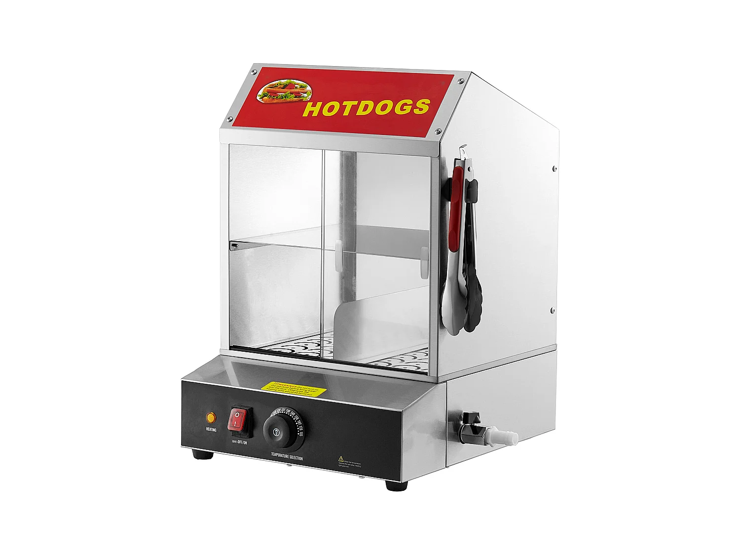 Cuiseur Vapeur pour Hot-Dogs Commercial SucceBuy Chauffe-Petits Pains électrique à 2 Niveaux Portes Coulissantes 27 L