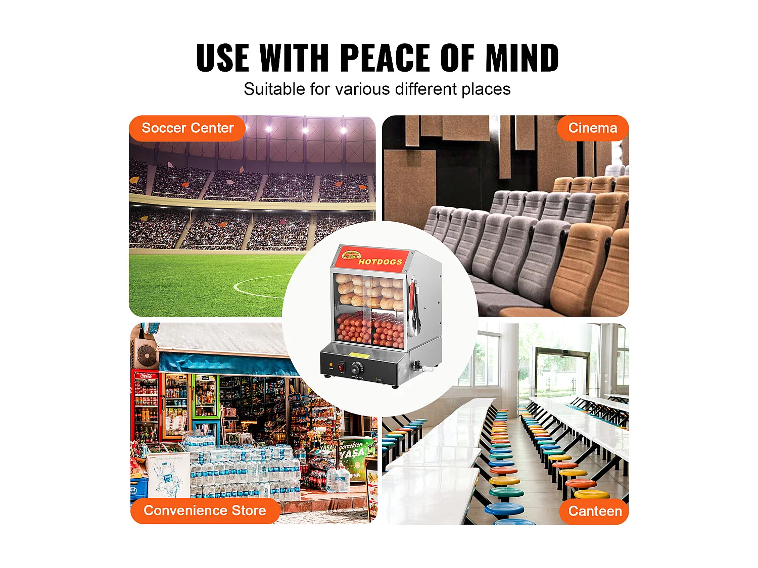 Cocedor de Vapor para Hot Dogs Comercial SucceBuy Calienta Panecillos Eléctrico de 2 Niveles Puertas Correderas 27 L