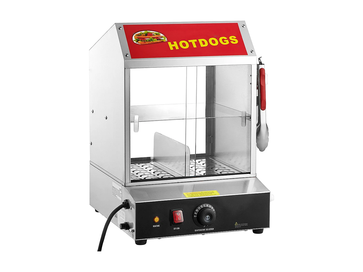 Cocedor de Vapor para Hot Dogs Comercial SucceBuy Calienta Panecillos Eléctrico de 2 Niveles Puertas Correderas 27 L
