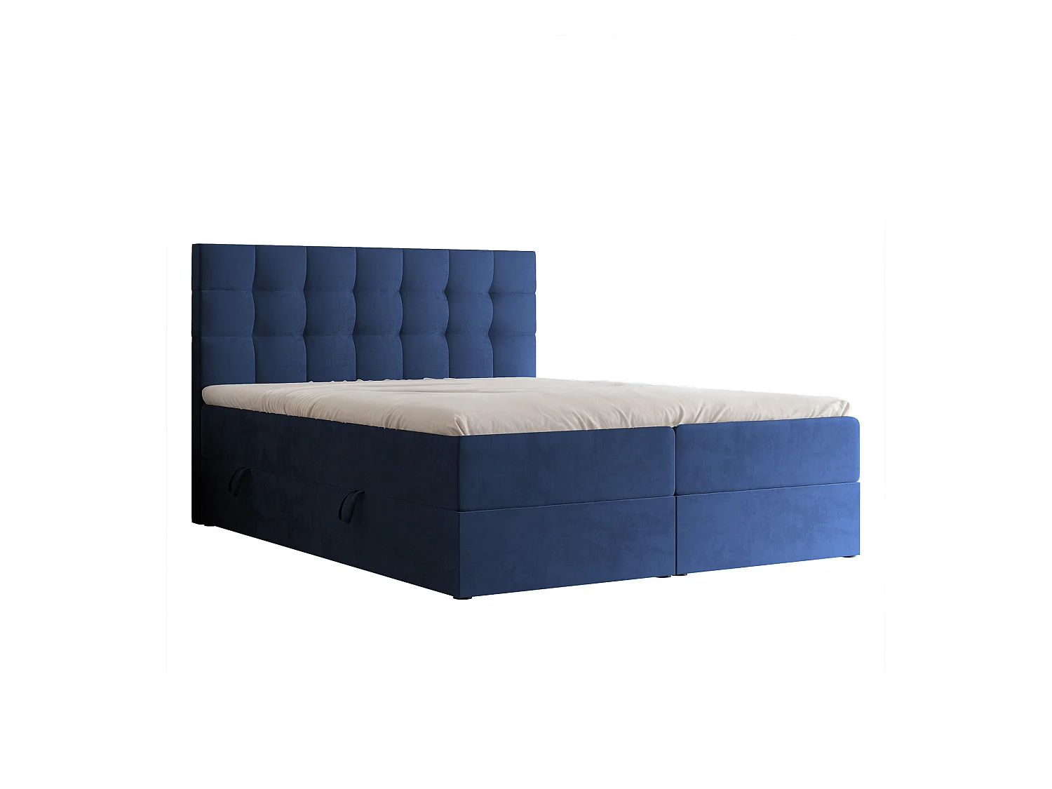 Lit continental rembourré avec surmatelas, bleu - 200x200 - GRAND
