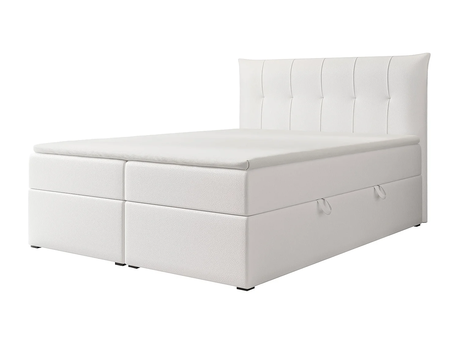 Lit continental rembourré avec surmatelas, blanc  - 200x200 - CHESTER